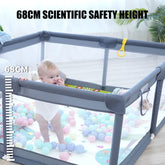 Foldable & Portable Fabric Baby Playpen 180x200x68cm-Grey
